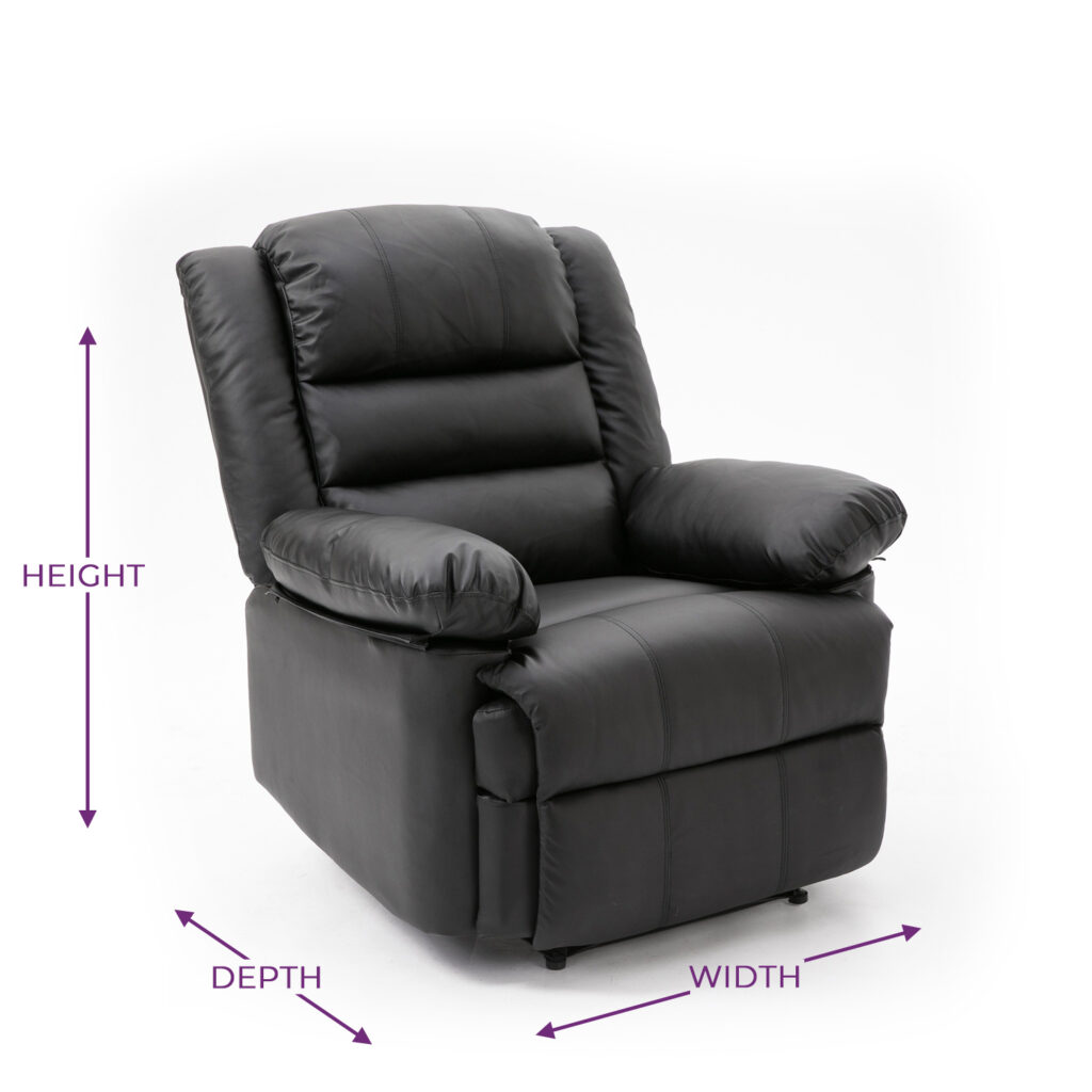 Lisbon Home Lounge Leather Manual Recliner Armchair in Black