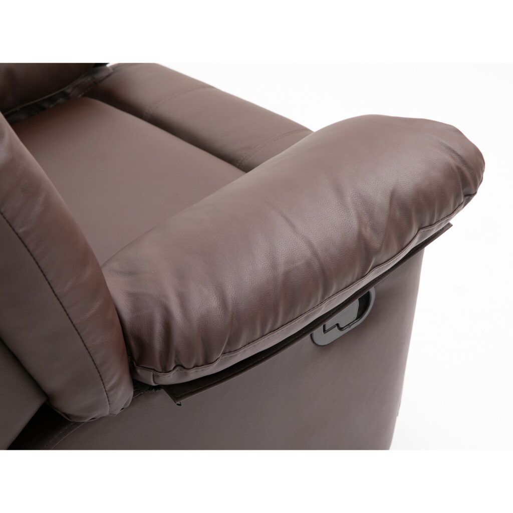 Lisbon Home Lounge Leather Manual Recliner Armchair in Brown