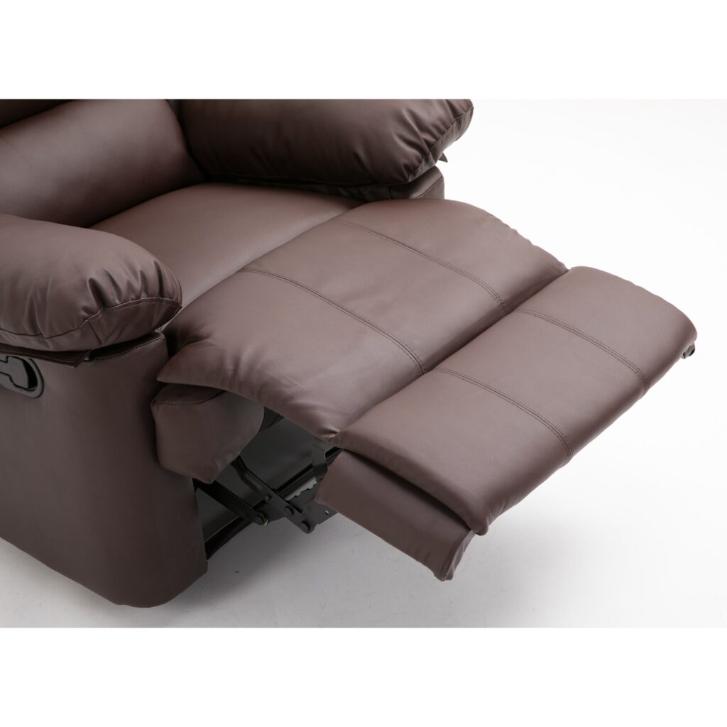 Lisbon Home Lounge Leather Manual Recliner Armchair in Brown