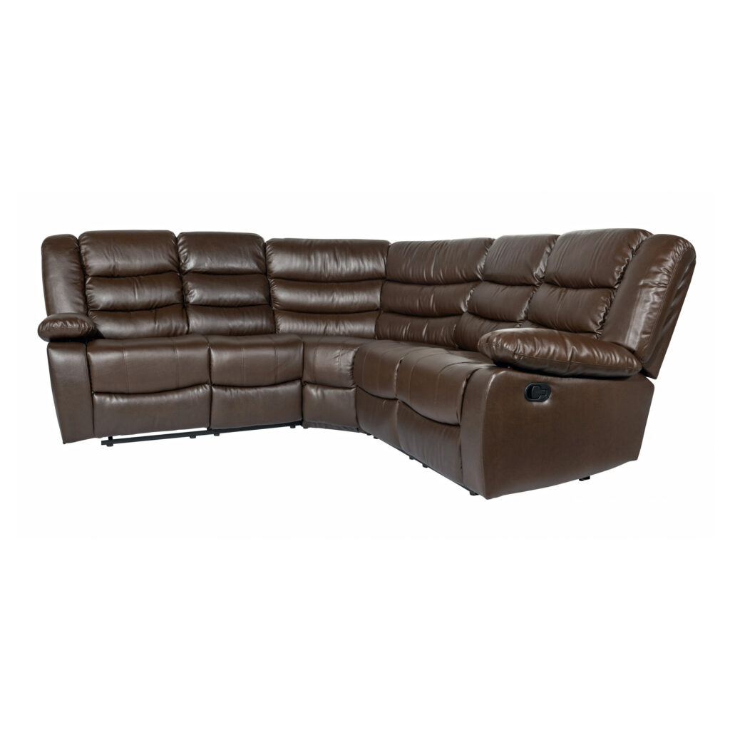 roma brown corner recliner sofa