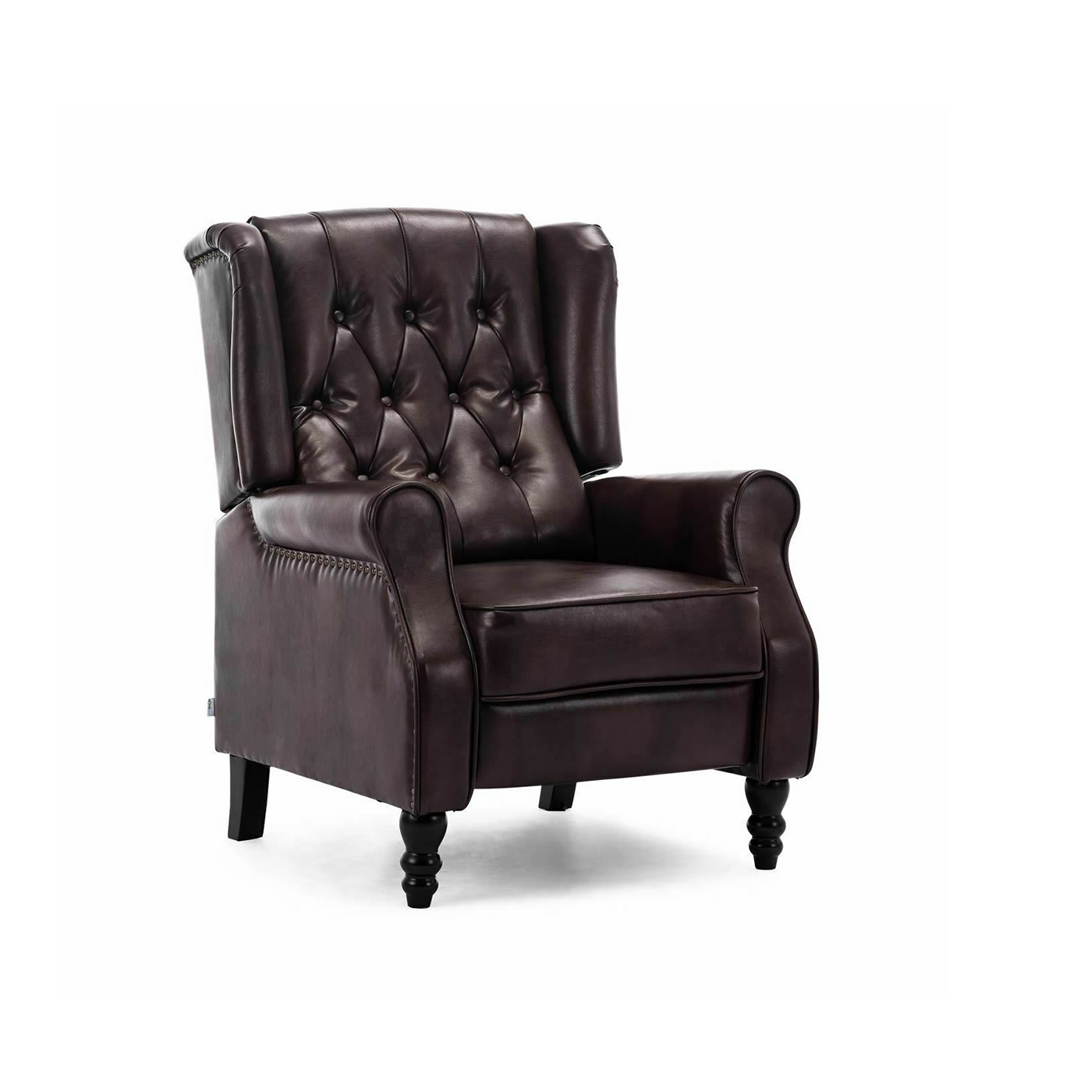 Pushback Leather Wingback Recliner, Leather Wingback Chair Recliner