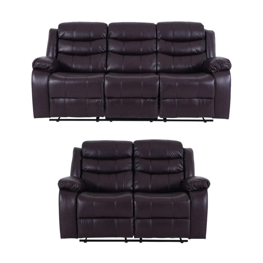 ROMA LEATHER BROWN SOFA 3+2 SET