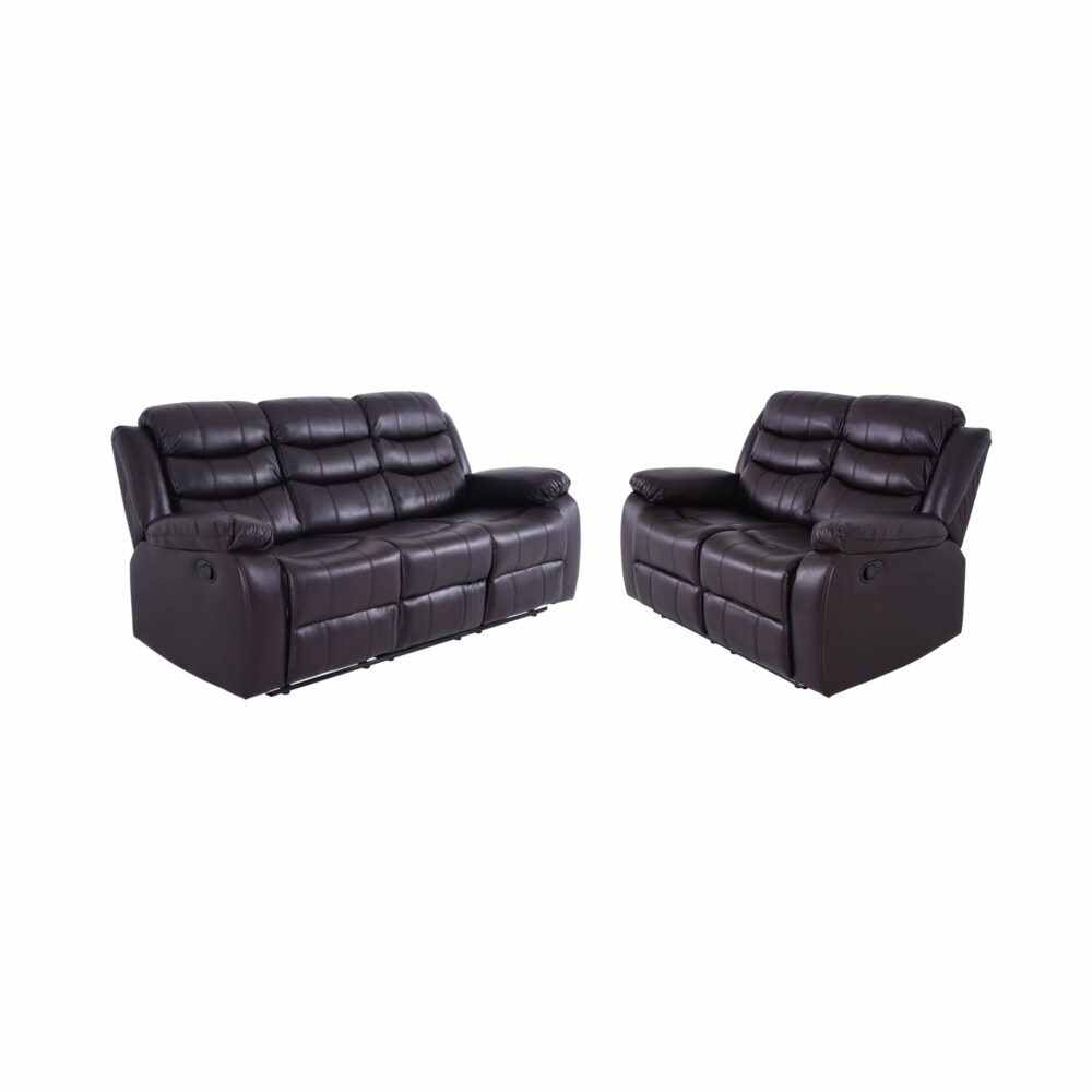 ROMA LEATHER BROWN SOFA 3+2 SET