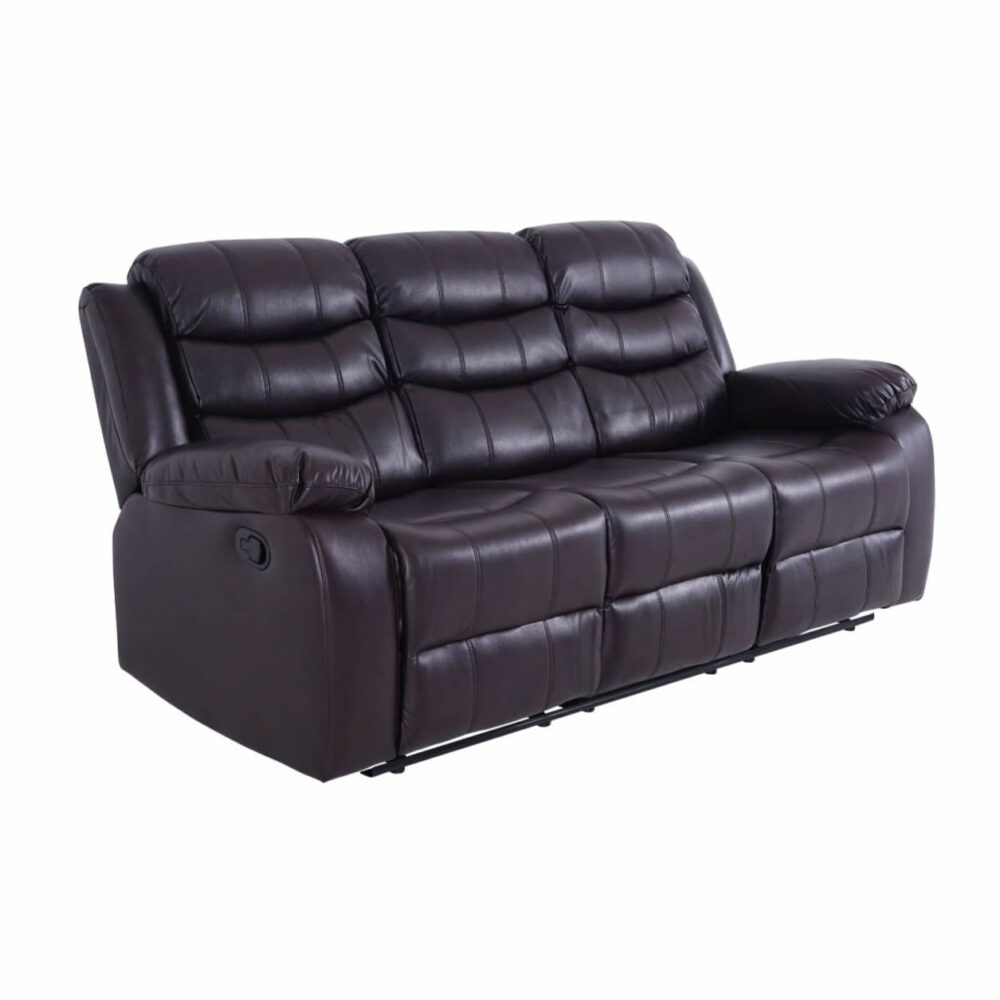 ROMA LEATHER BROWN SOFA 3 SEATER