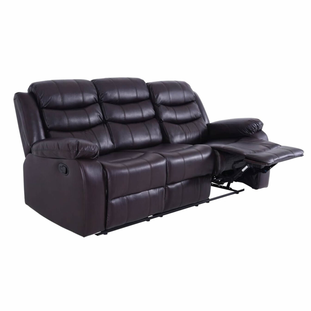 ROMA LEATHER BROWN SOFA 3 SEATER