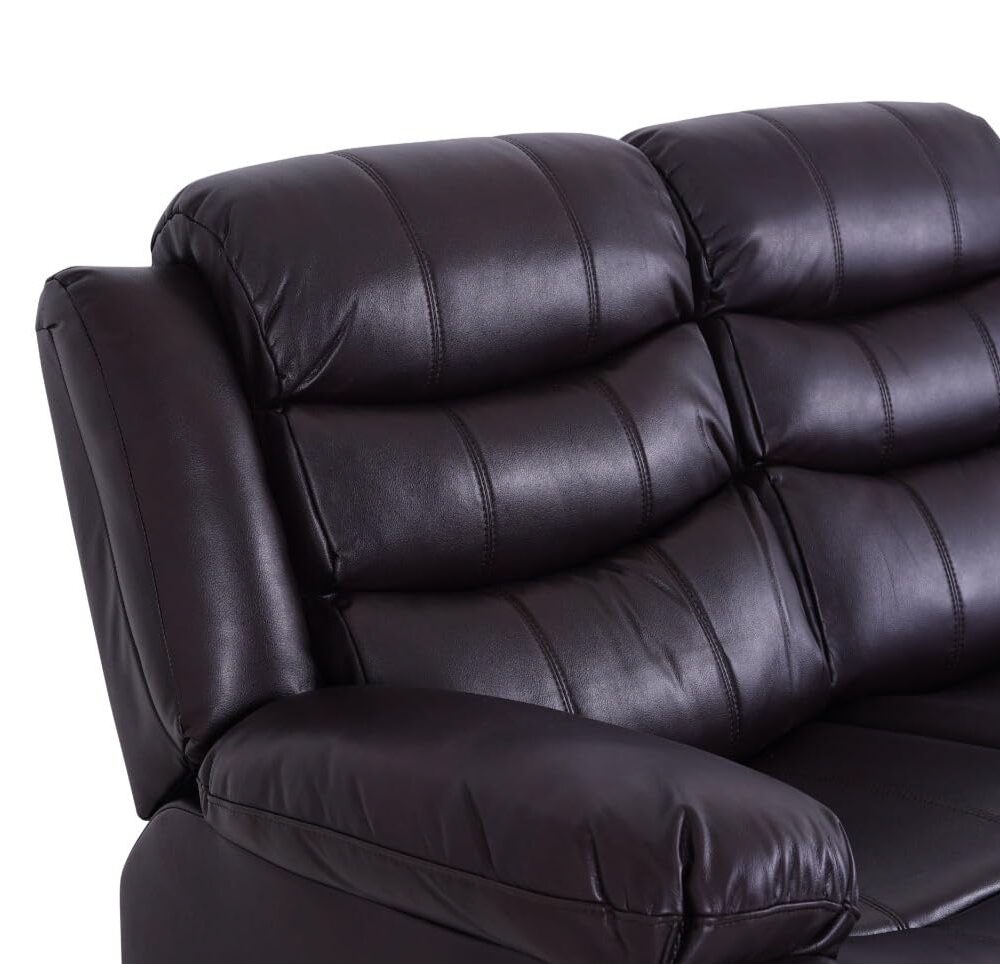 Roma Leather Brown Sofa 3+2 Seater Recliner Sofa in Brown