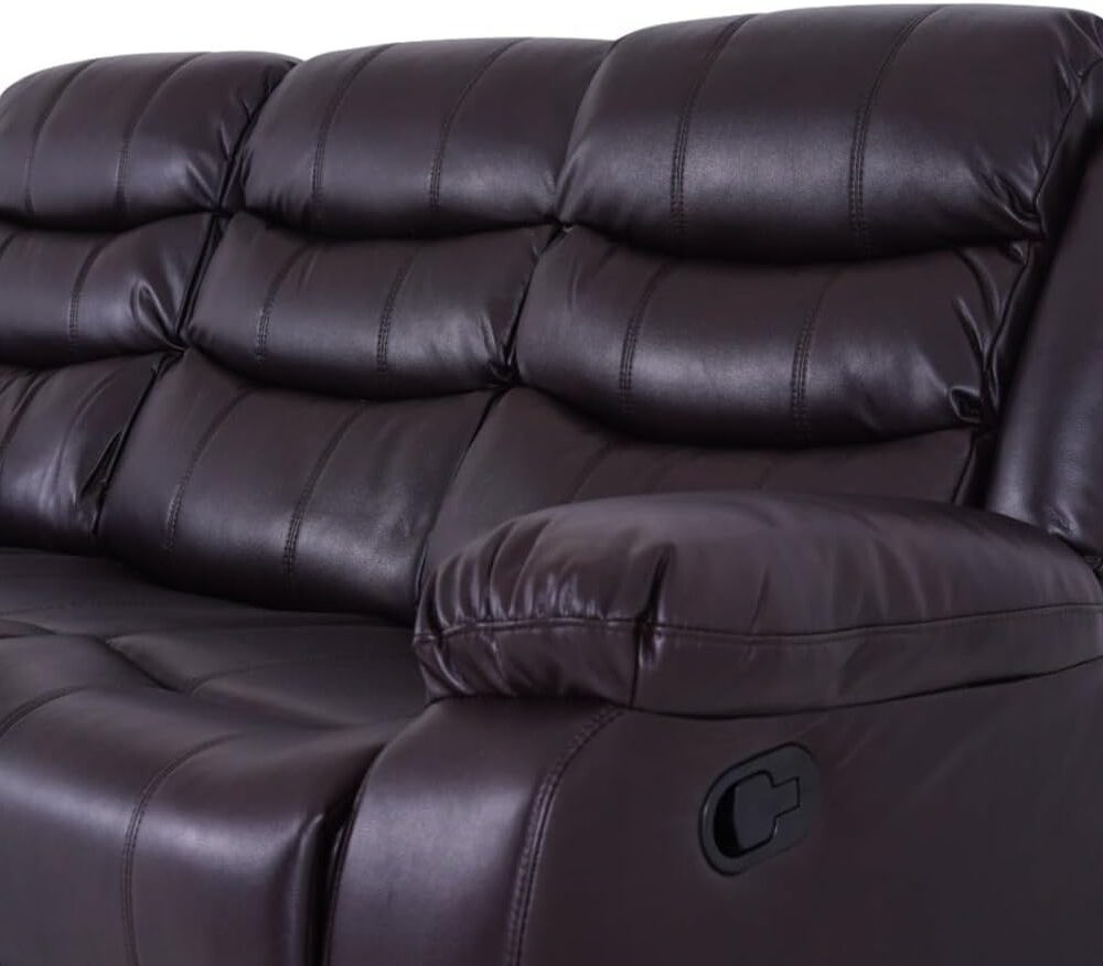 ROMA LEATHER BROWN SOFA 3 SEATER