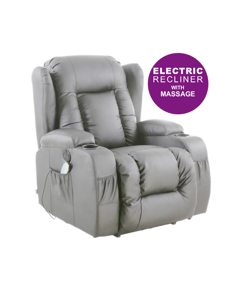 ELECTRIC GREY ARMCHAIR WITH SIGN