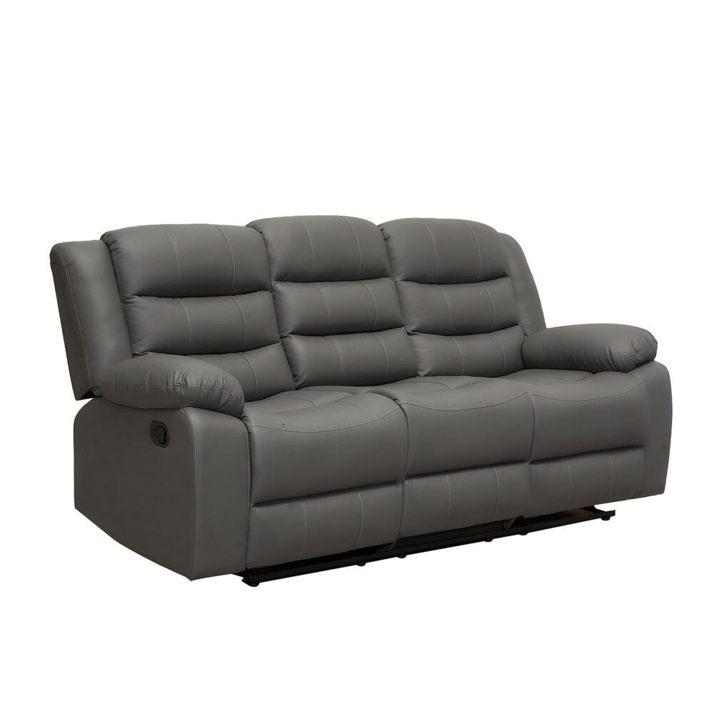 ROMA LEATHER GREY 3 SEATER