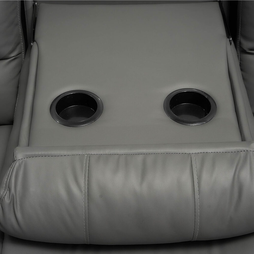 ROMA LEATHER GREY 3 SEATER