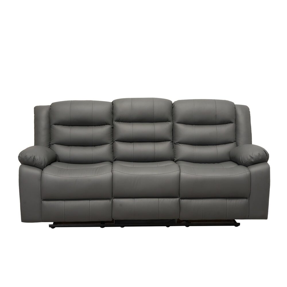 ROMA LEATHER GREY 3 SEATER
