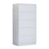 carlton 5 drawer cabinet matt white