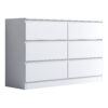 carlton 6 drawer cabinet matt white