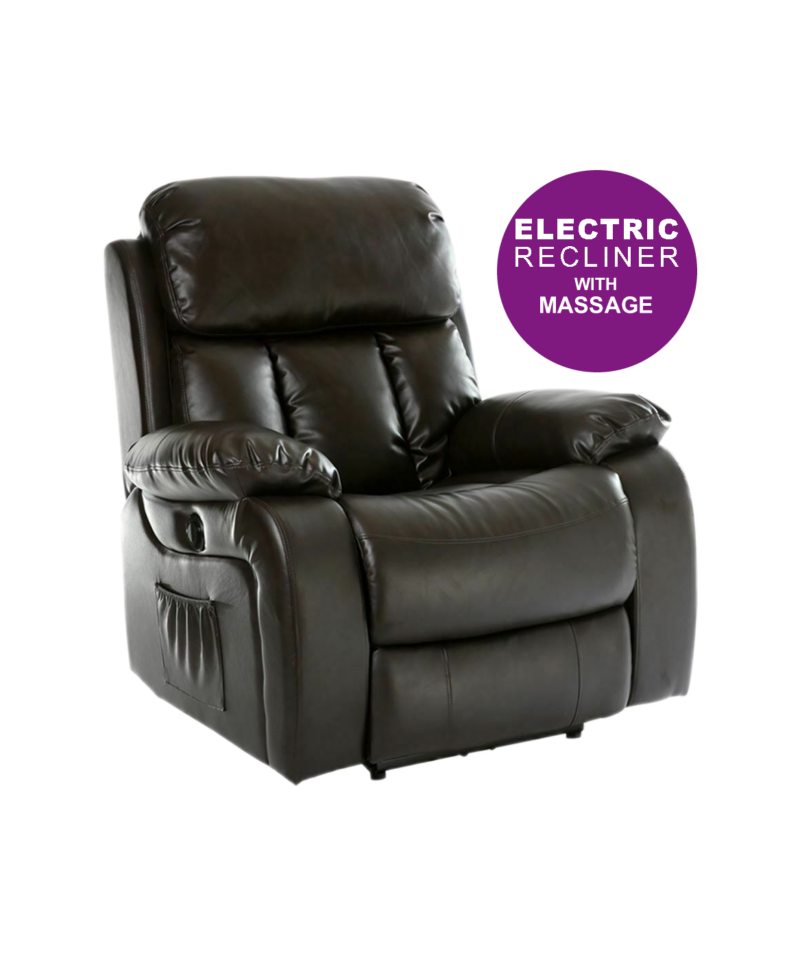 ELECTRIC BROWN ARMCHAIR WITH SIGN