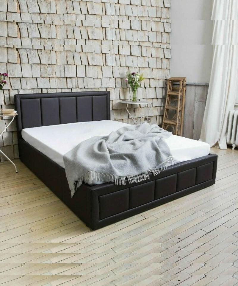 Brown leather Storage Bed main