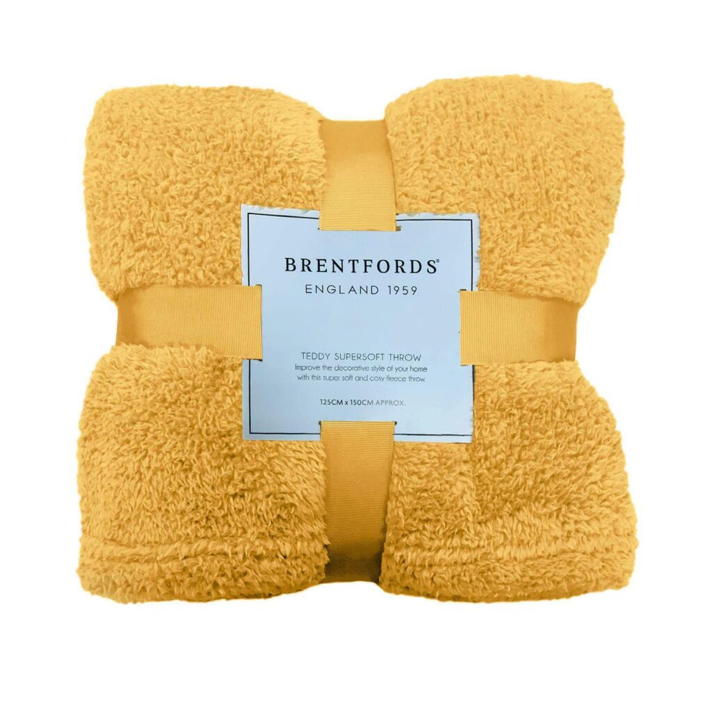 Rapport Snuggle Super Soft Teddy Fleece Throw Natural 100% Polyester 150 x 200cm 