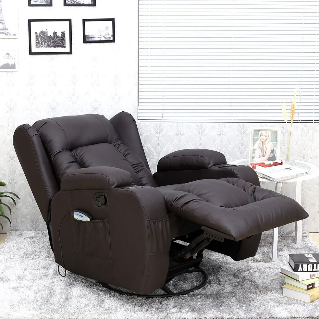 Brown manual Armchair 10 in 1 Massage Heat