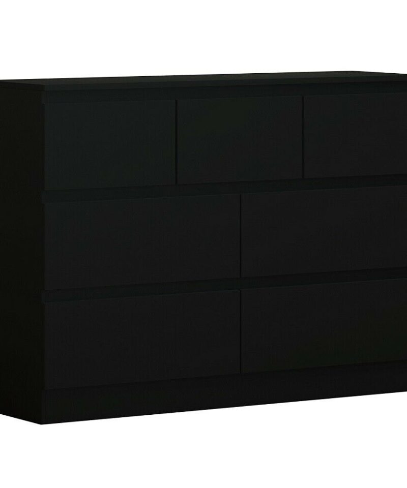 matt black 7 chest of drawers