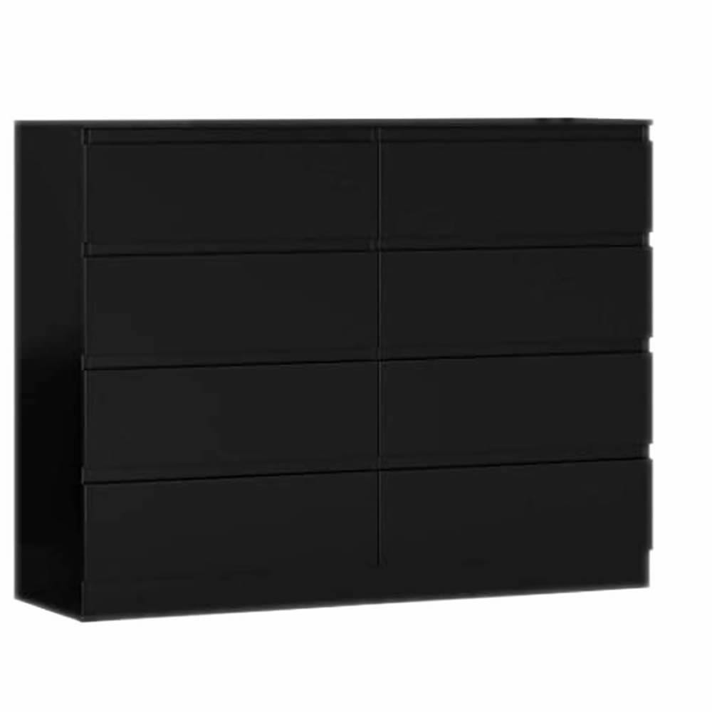 carlton 8 drawer cabinet matt black