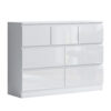 7 drawer cabinet gloss white