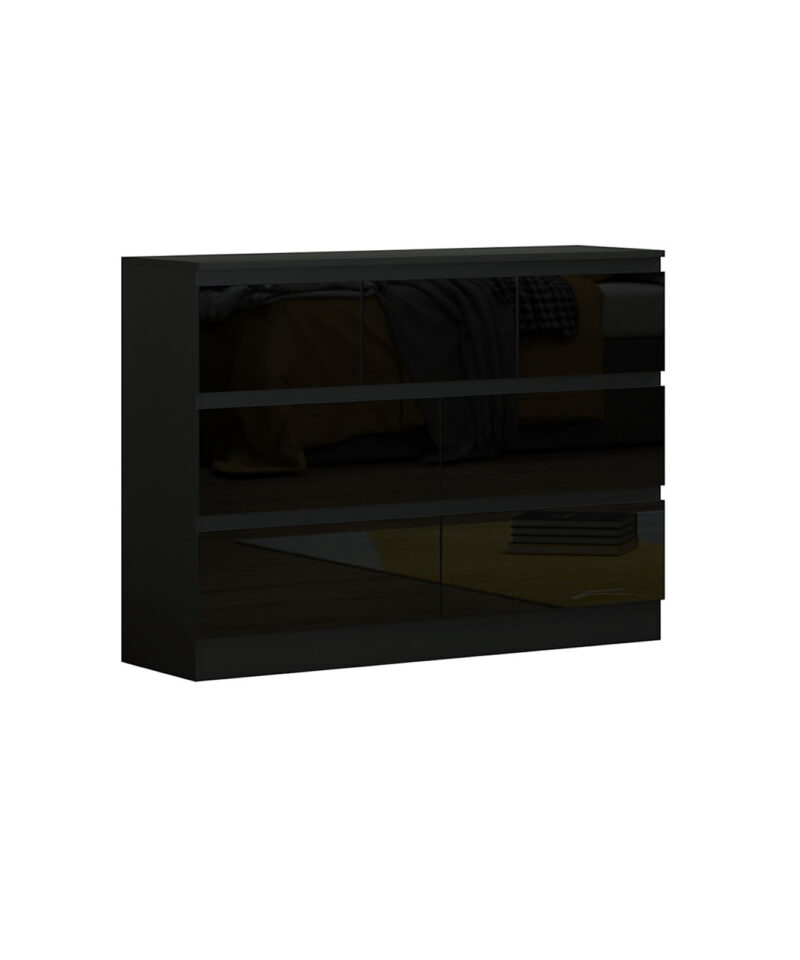 7 drawer chest in gloss black
