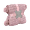 Chunky Knit Pom Pom Blanket - Blush pink- new