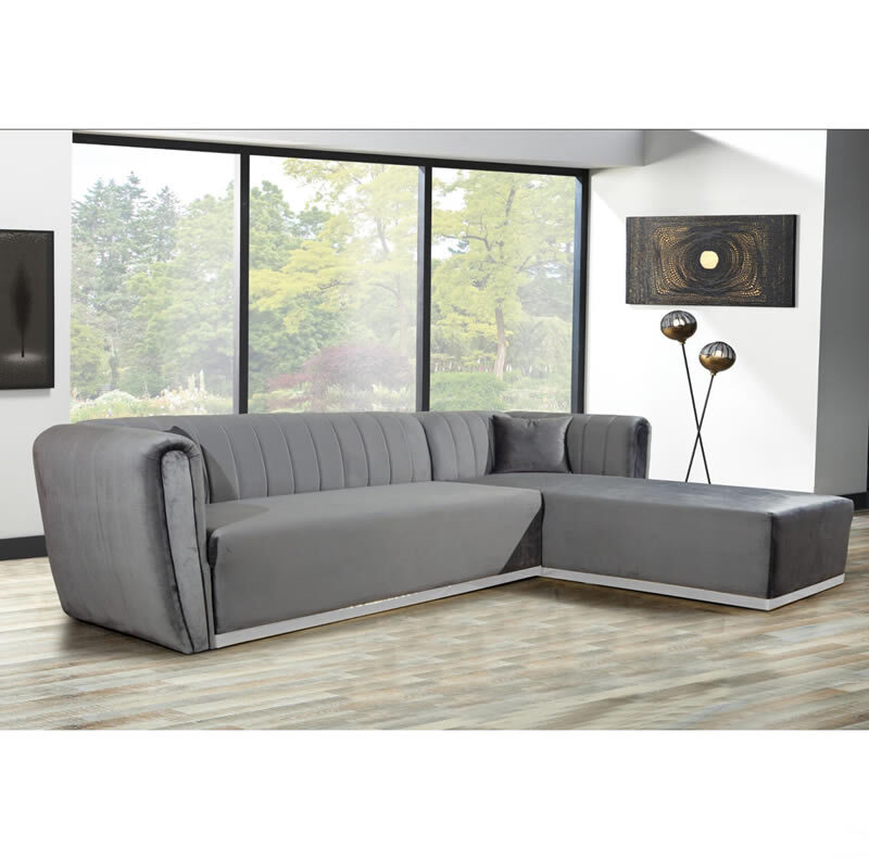 Finchley Right Hand Grey Chaise Sofa
