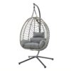 egg chair rattan efffect grey