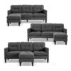 luna linen convertible sofa in grey