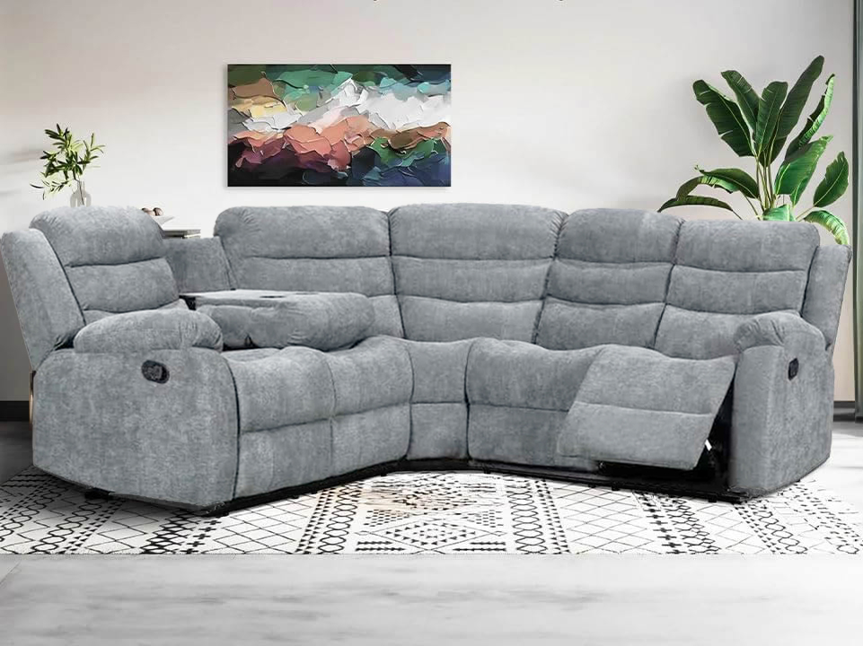 ROMA LINEN CORNER SOFA GREY