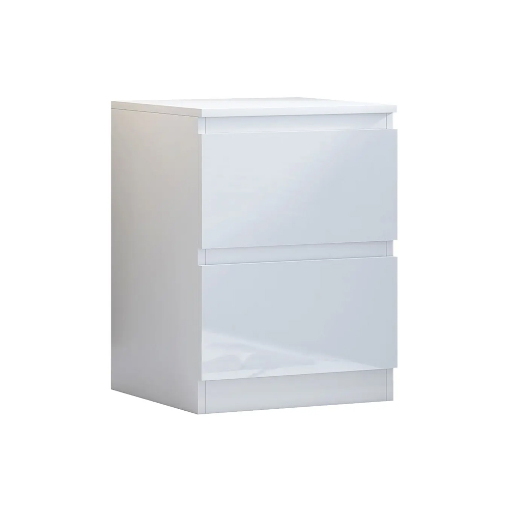 2 drawer bedside cabinet gloss white