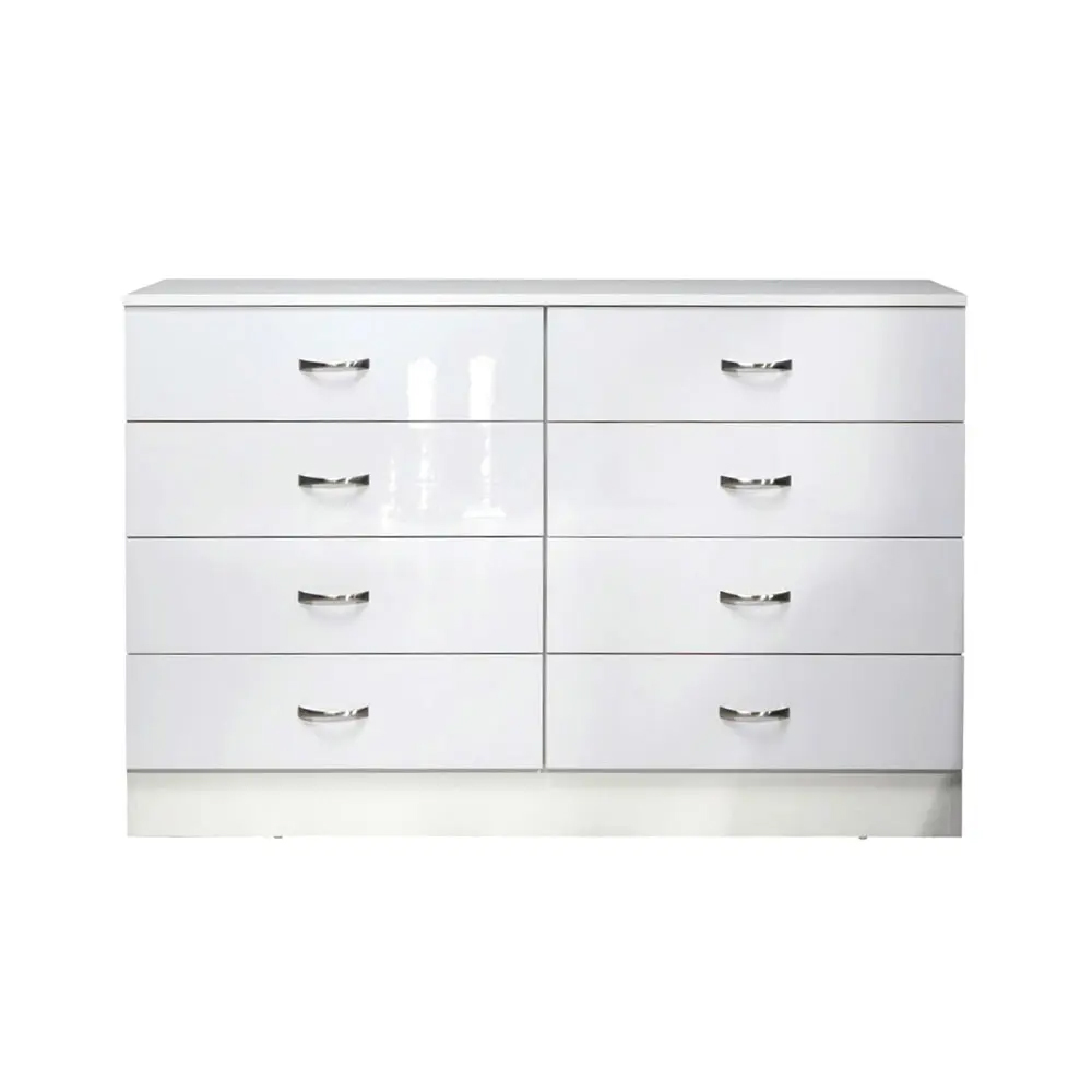 8 drawer cabinet gloss white chilton