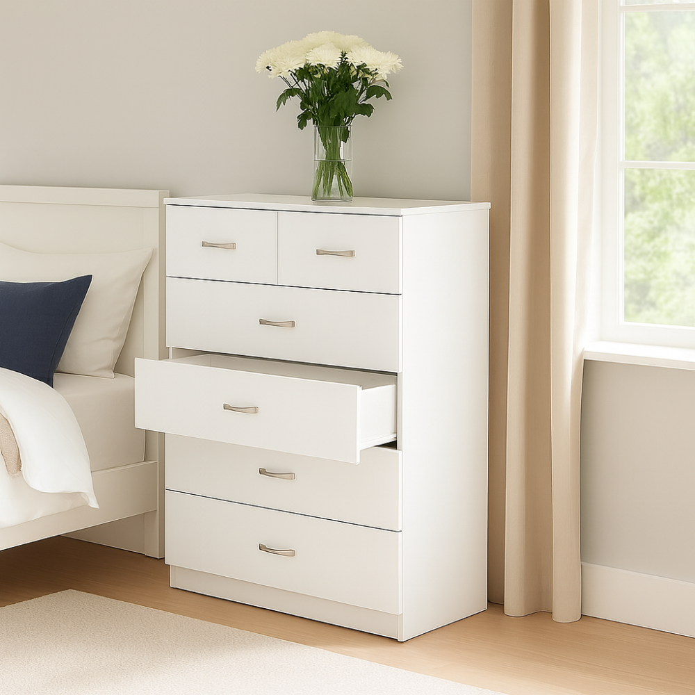 Chiswick 6 Drawer Cabinet in Gloss White