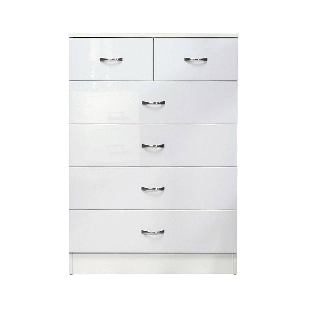 6 drawer cabinet gloss white chilton