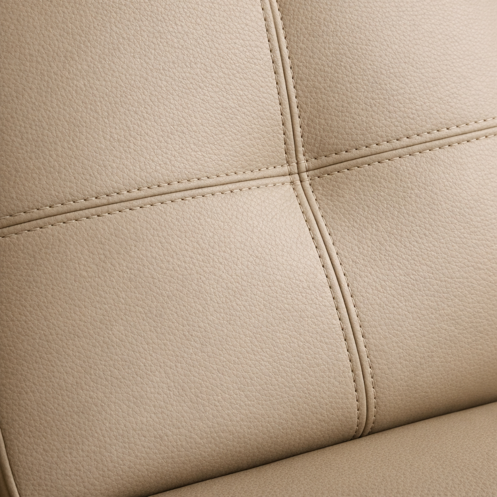 Newport Leather 3 Seater Pullout Sofa Bed in Beige with Storage Compartment