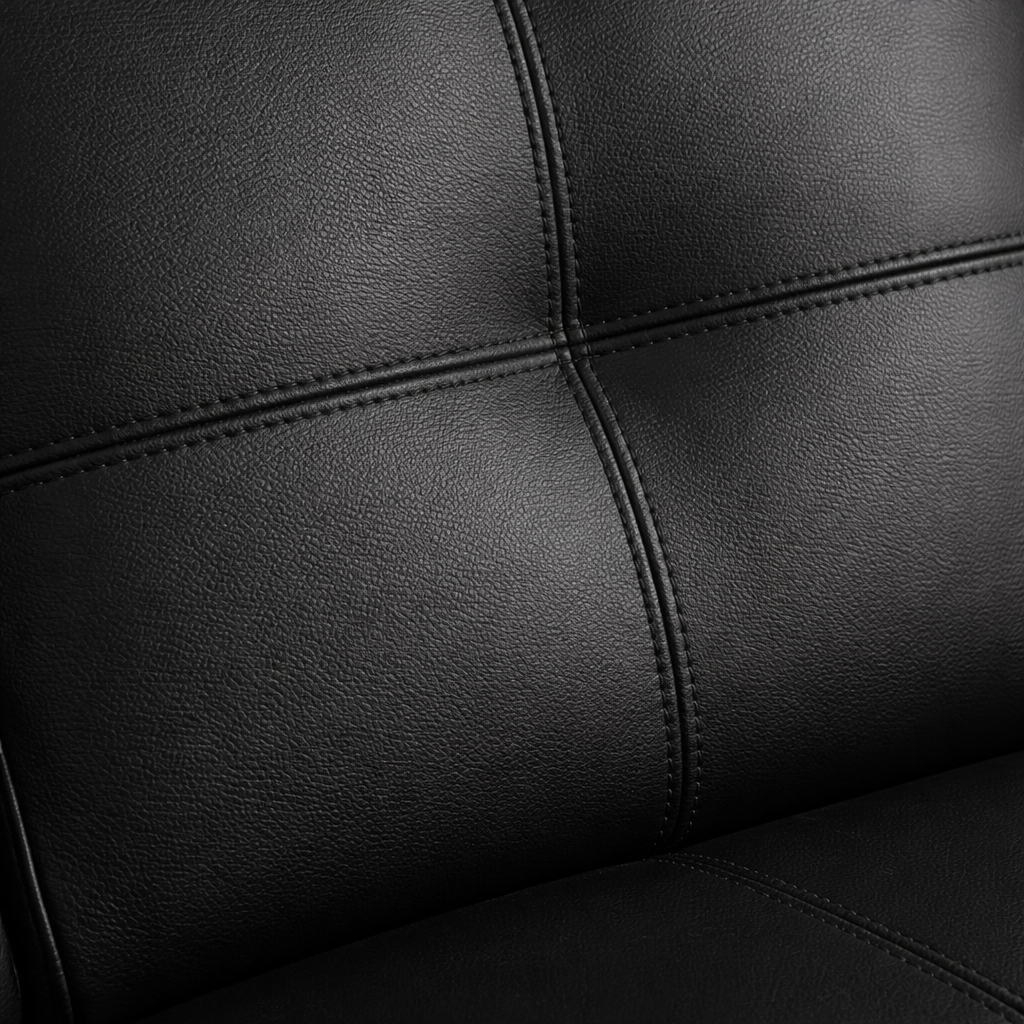 Newport Leather 3 Seater Pullout Sofa Bed in Black with Storage Compartment