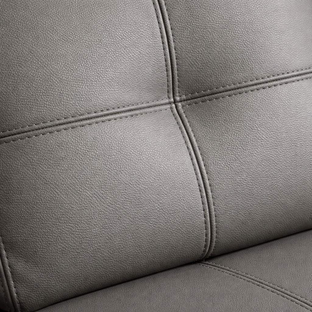 Newport Leather 3 Seater Pullout Sofa Bed in Grey with Storage Compartment