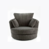 Dylan, jumbo cord swivel chair grey