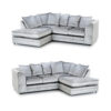 dylan crushed velvet corner sofa silver