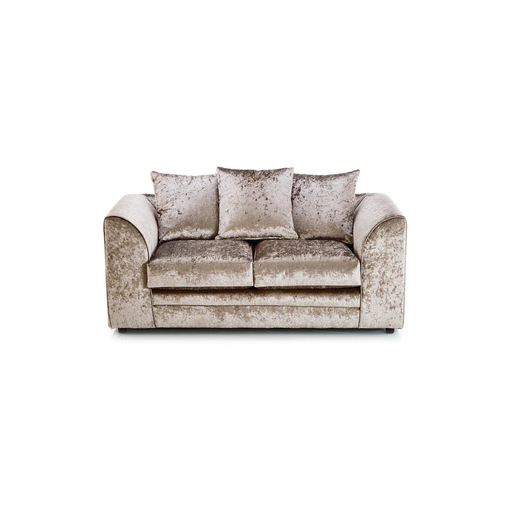 Dylan Crushed Velvet 3+2 Seater Fabric Sofa in Mink