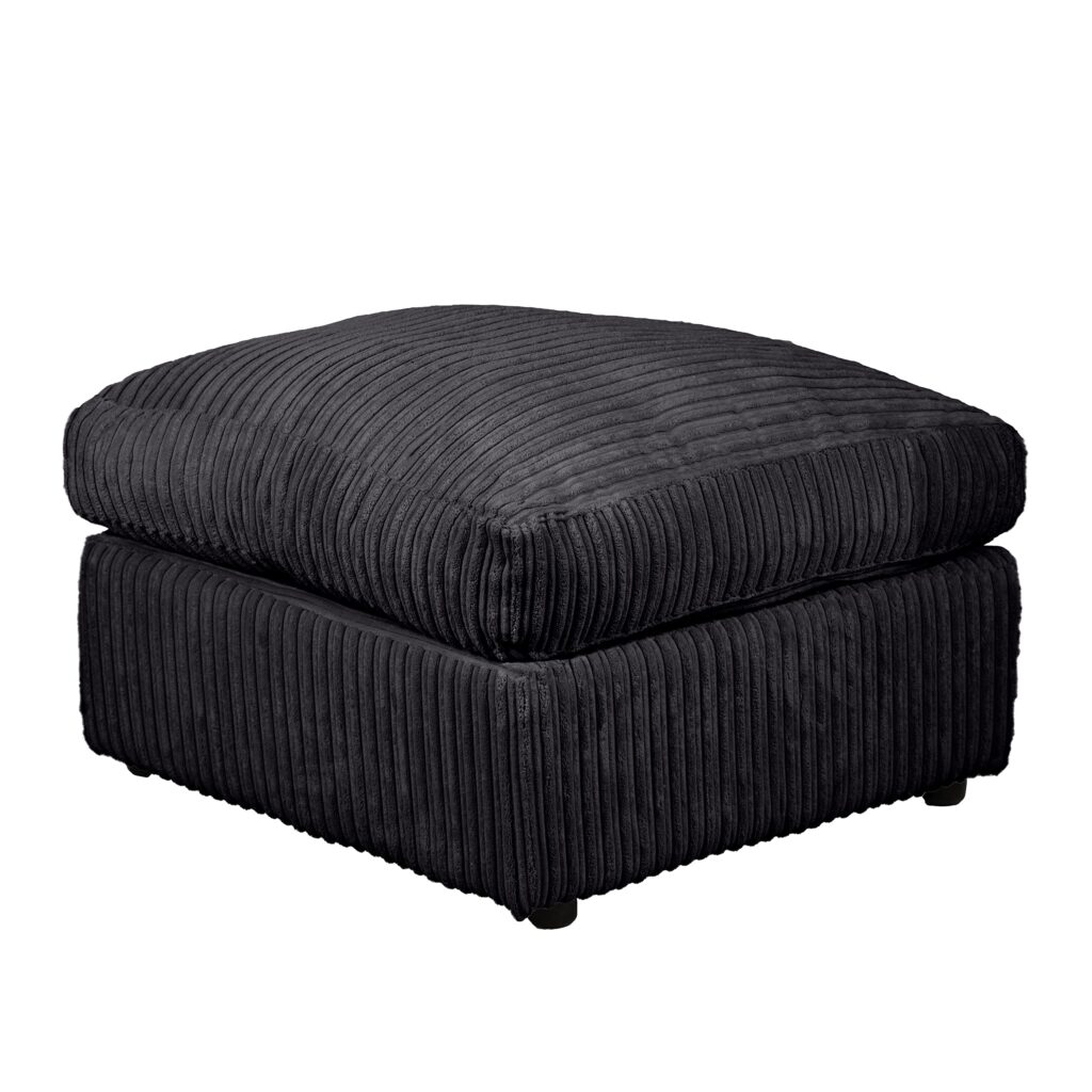 dylan jumbo cord footstool black
