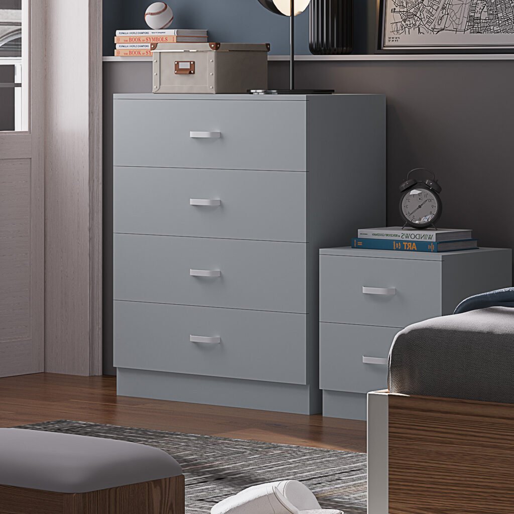 TUNIS MATT GREY 4 DRAWER