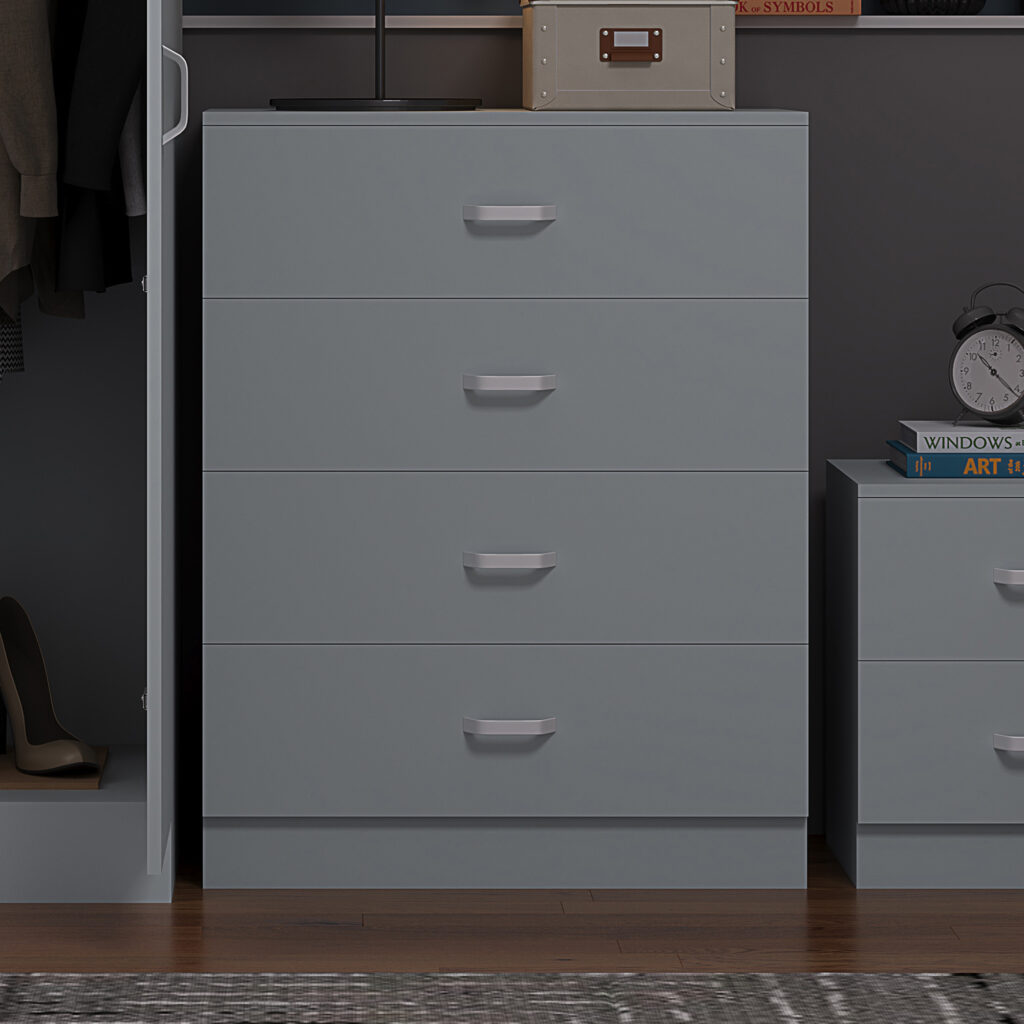 TUNIS MATT GREY 4 DRAWER