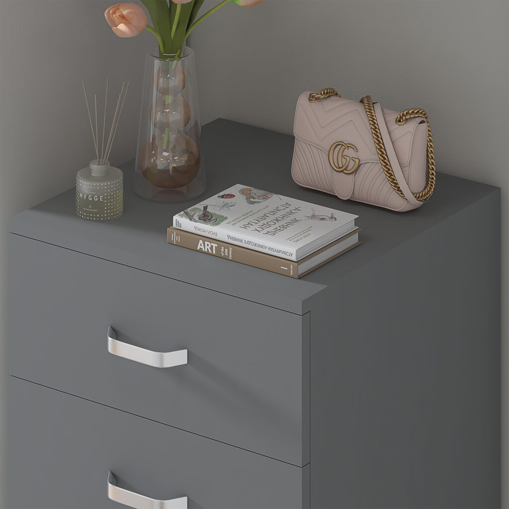 TUNIS MATT GREY 5 DRAWER