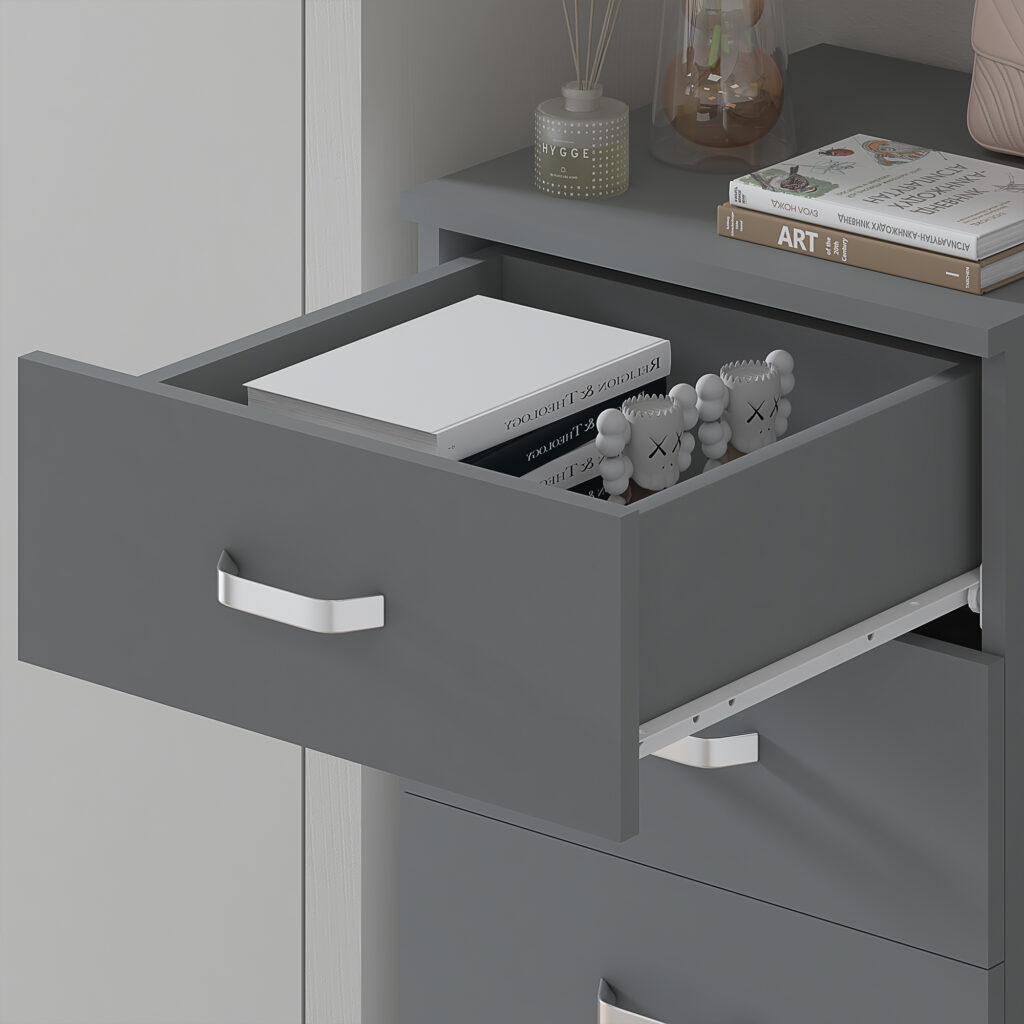 TUNIS MATT GREY 5 DRAWER