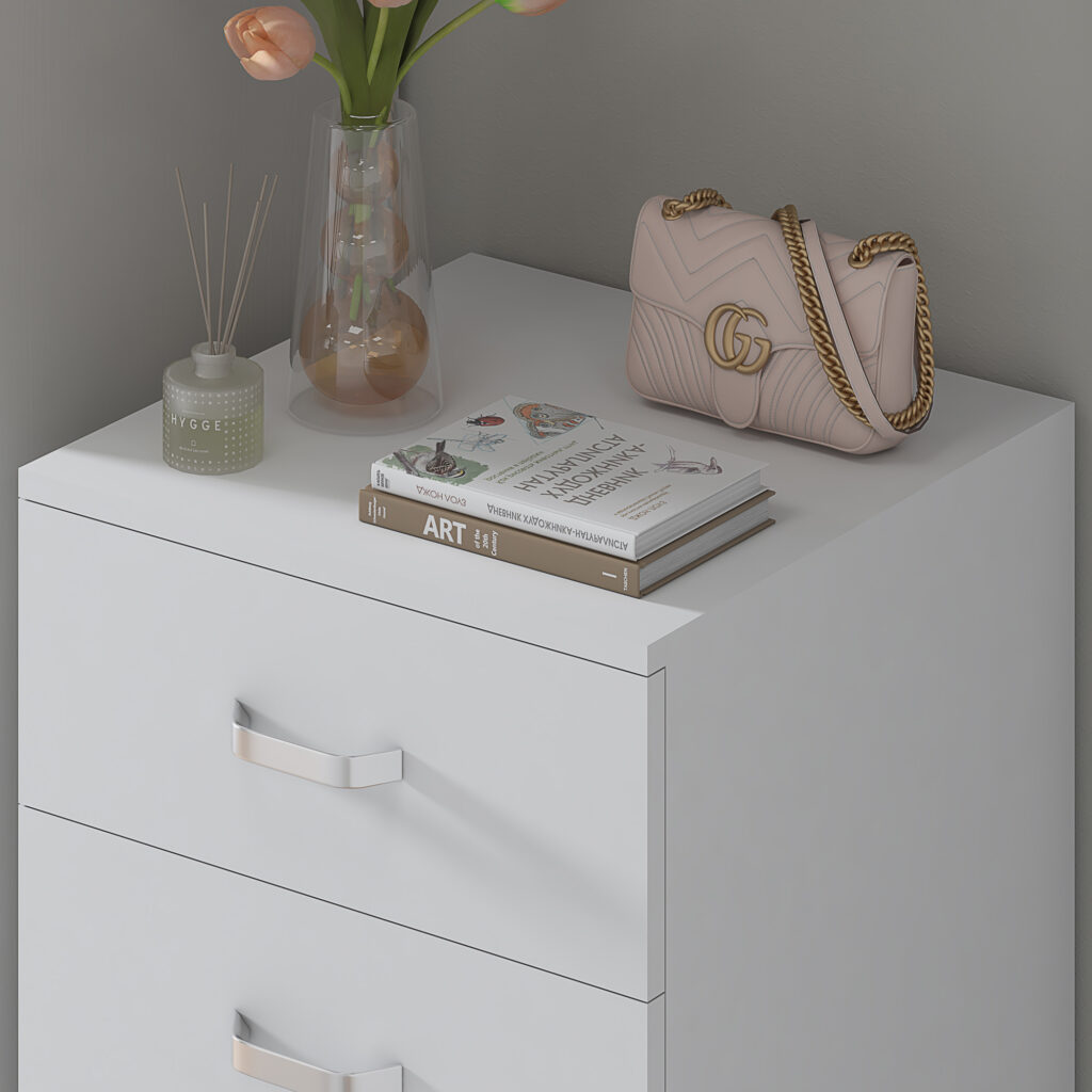 TUNIS MATT WHITE 5 DRAWER