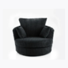 Dylan Jumbo Cord Fabric Swivel Chair Armchair in Black