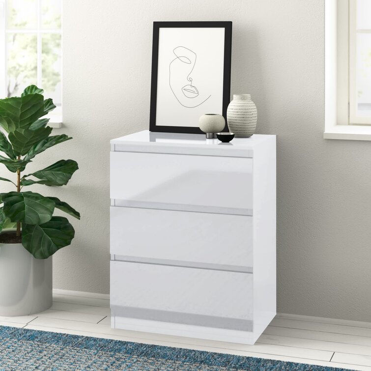Carlton 3 Drawer Cabinet in Gloss White