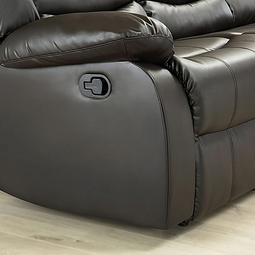 Roma Leather Brown 4-5 Seater Corner Recliner Sofa in Brown