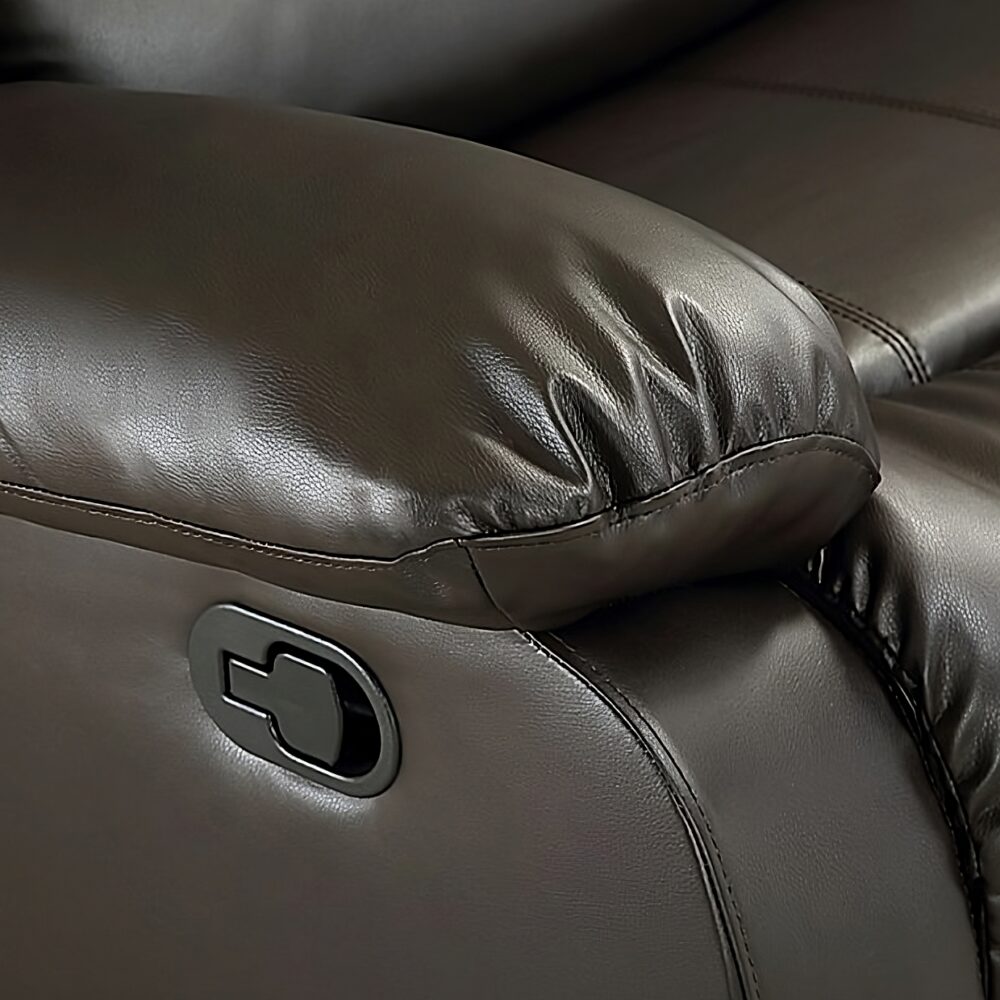 Roma Leather Brown 4-5 Seater Corner Recliner Sofa in Brown